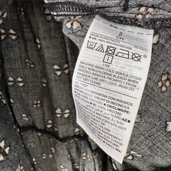 Old Navy Black Patterned Spaghetti Strap Short Dress Size Small - Picture 7 of 7